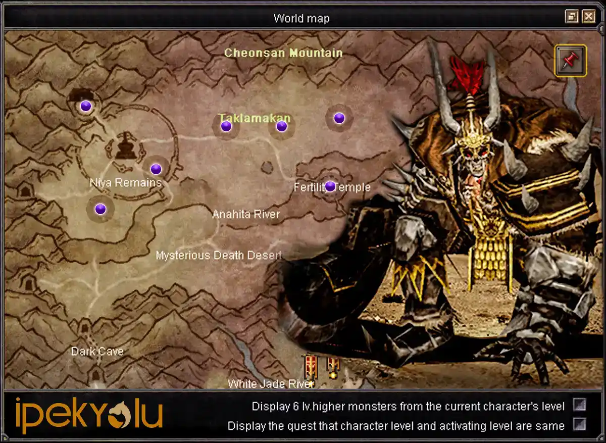 Silkroad Online Lord Yarkan Unique Spawn Haritası