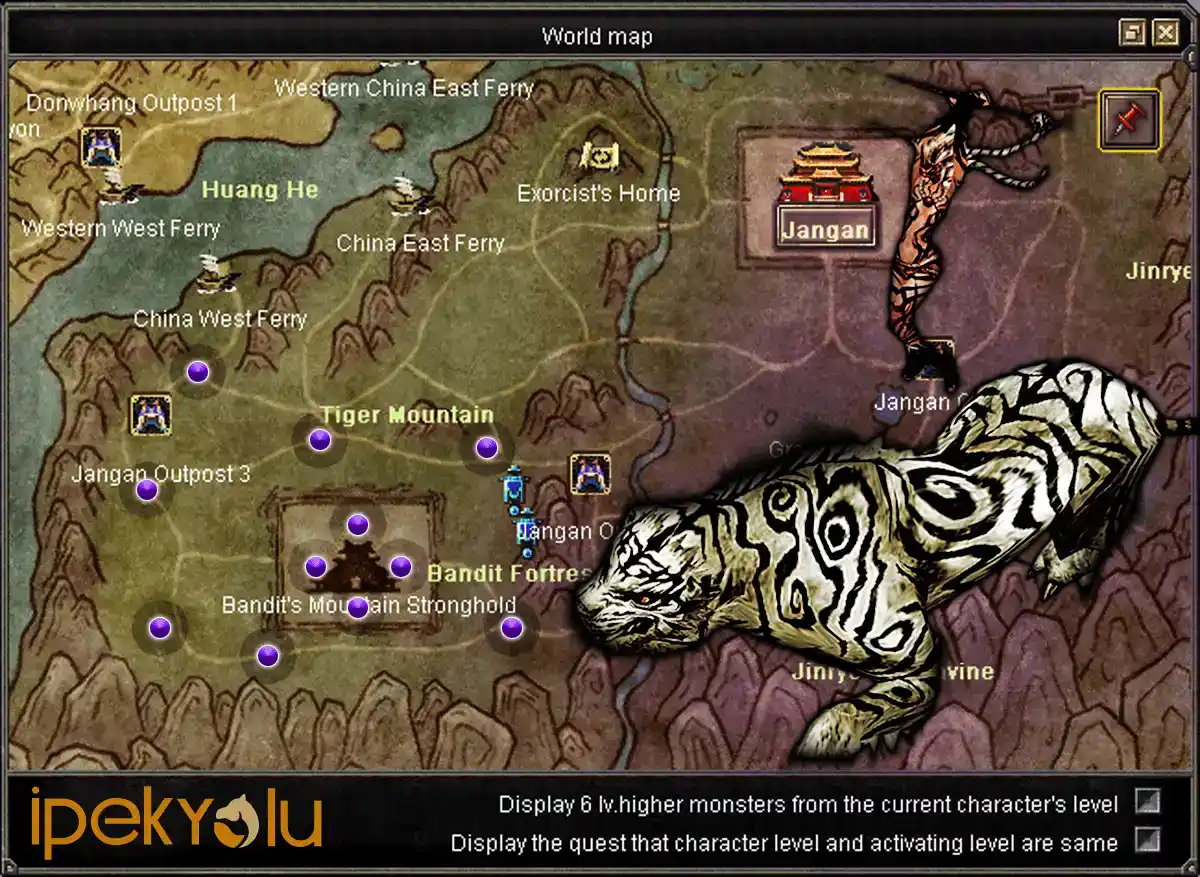 Silkroad Online Tiger Girl (TG) Unique Spawn Haritası
